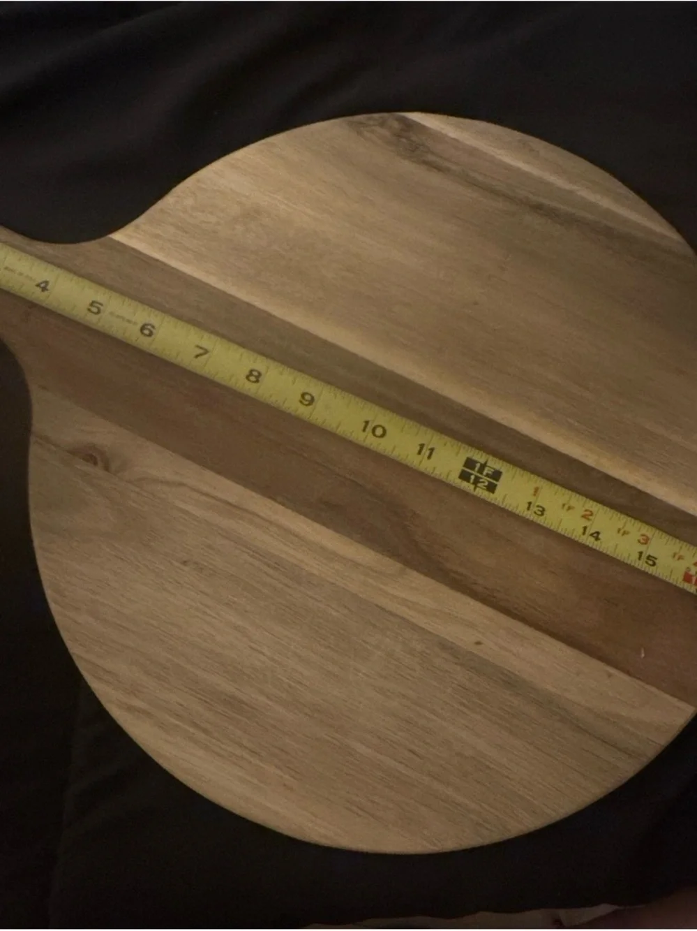 Round Wooden Paddle Serving Board in Light Brown